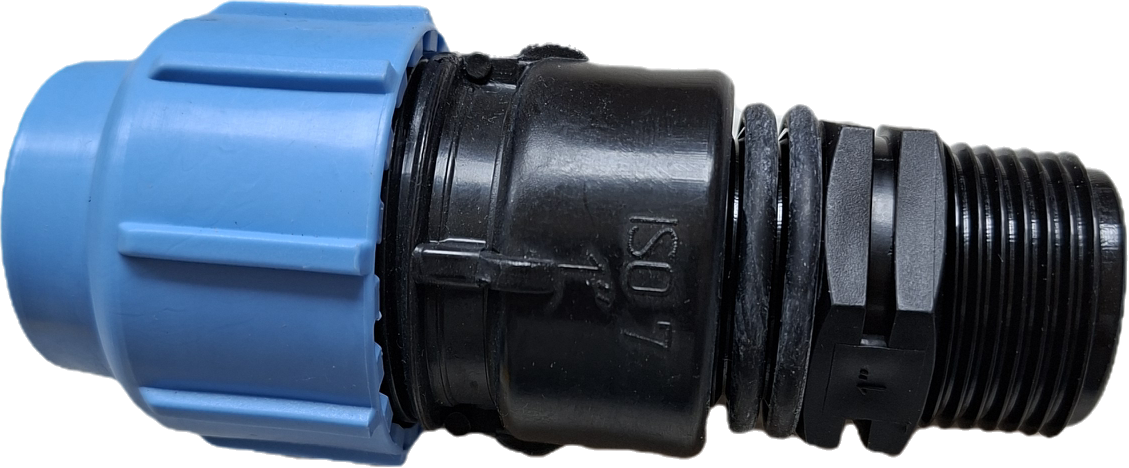 (Bild für) IBC Tankdurchführung mit 25 mm PE-Rohr Anschluss + 2 Dichtunge